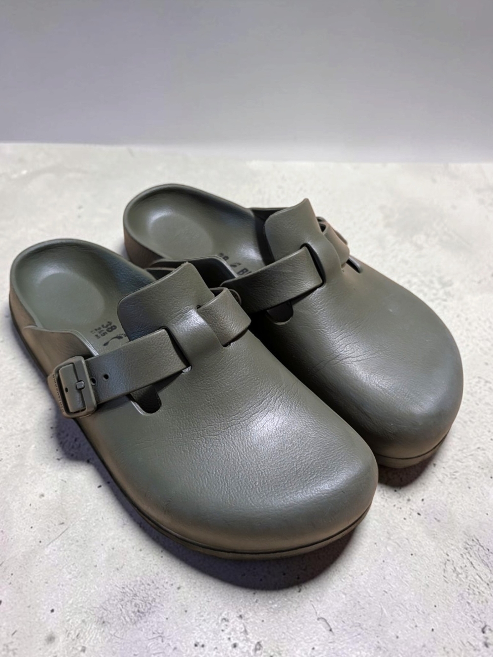Birkenstock Olive Green Slip-On EVA Boston Clog